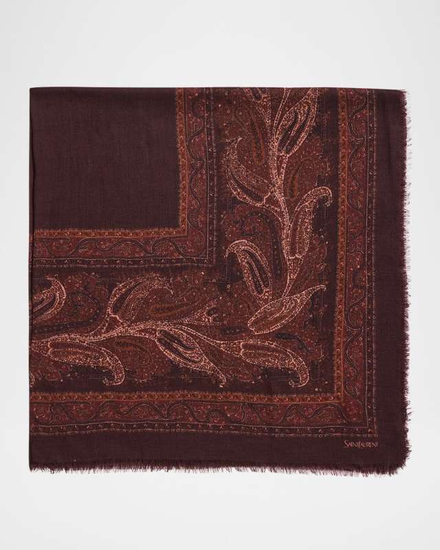 Geometric Paisley Cashmere Scarf